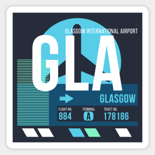 Glasgow (GLA) Airport // Sunset Baggage Tag Magnet